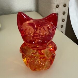 Kosta Boda Vibrant Red and Orange Glass Figurine